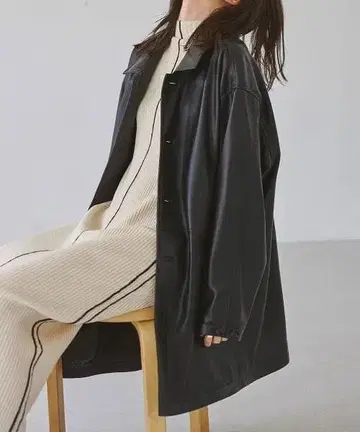 TODAYFUL 인조 가죽 오버 사이즈 자켓 블랙