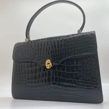 외관 깨끗 크로커다일 핸드백 포멀 샤이닝 센터 부분