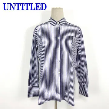 언타이틀 긴팔 셔츠 블루 파랑 화이트 코튼 100% 2 C3756