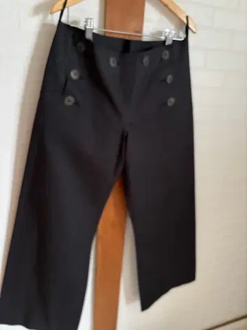 장 폴 고티에 블랙 와이드 레그 팬츠 버튼 포함