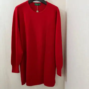 빨간색 긴팔 니트 사이드 버튼 포함