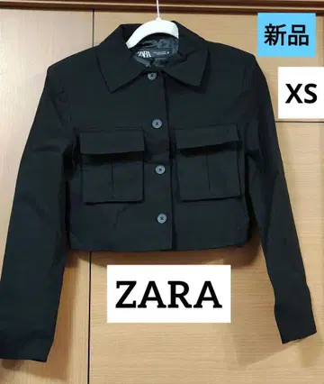 새상품 ZARA 자라 숏 자켓 셔츠 넥 XS 블랙