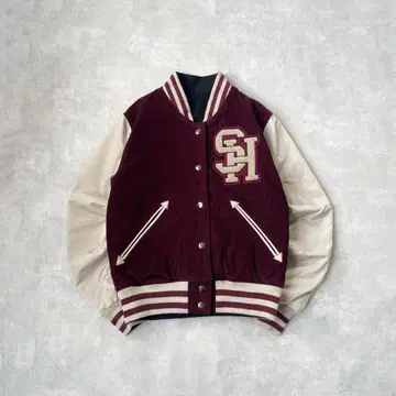 [ unknown ] 리버서블 바시티 자켓 와펜 아메카지