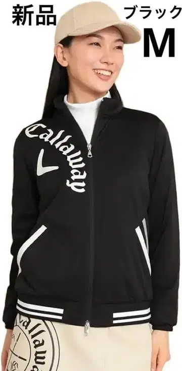 택 포함 새상품 Callaway 경량 충전솜 더블 지퍼 블랙 M