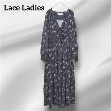 레이스 여성용 원피스 꽃무늬 맥시 드레스 블랙 올 패턴 엘레강트