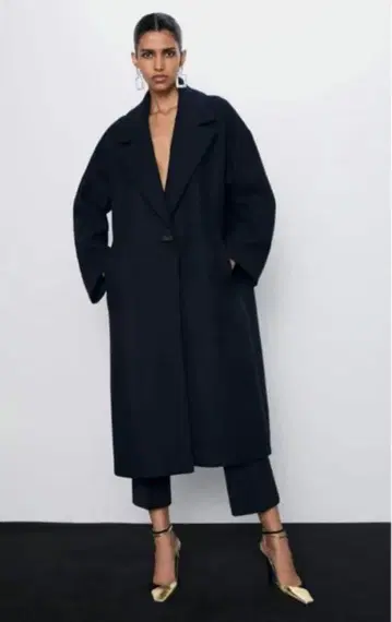 ZARA 블랙 롱 코트 오버 사이즈