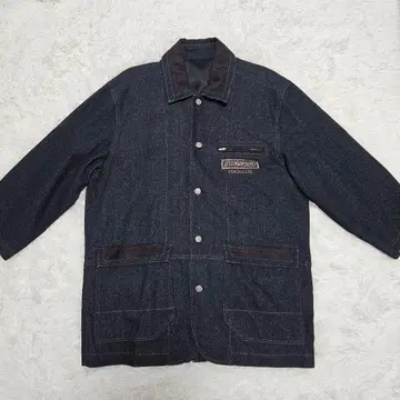 [ 레어 컨디션 최상 ] 7부 소매 데님 자켓 자수 오버 사이즈 남성용