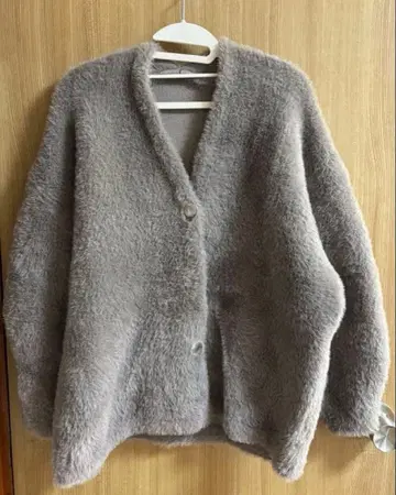 COCODEAL W 페이스 롱 페더 가디건