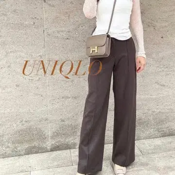 [ UNIQLO ] 브러쉬드 저지 와이드 팬츠 M 인심 74