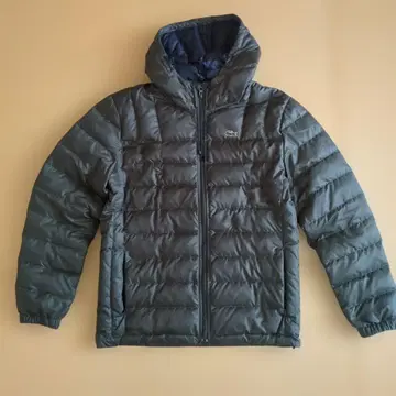 LACOSTE 후드 부착 다운 자켓 다크 그린 L