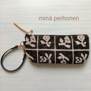 미나 페르호넨 라운드 파우치 루루 스몰 2 블랙 x 브라운