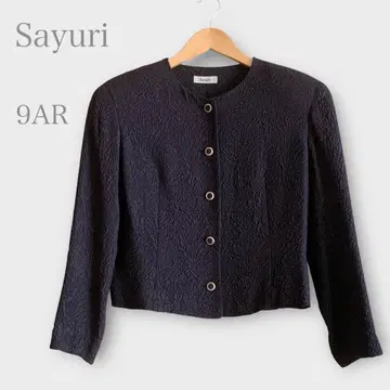 사유리 자카드 실크 자켓 실크 100% 다크 네이비 M 봄/가을