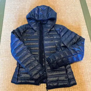 adidas 후드 부착 다운 자켓 네이비
