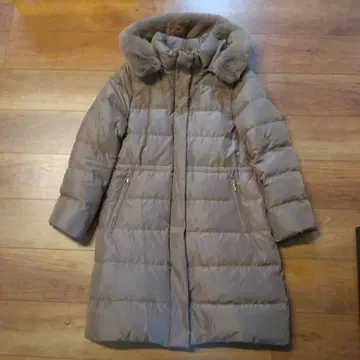 MICHEL KLEIN 후드 부착 베이지 다운 코트 38size