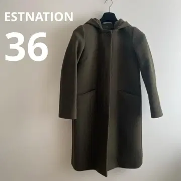 ESTNATION 에스트네이션 롱 코트 울 코트 올리브 36