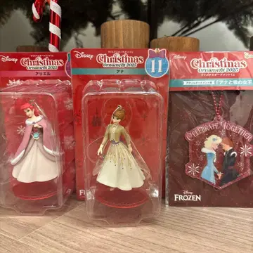 디즈니 크리스마스 오너먼트 Happy 복권 아리엘, 안나 세트 덤 포함