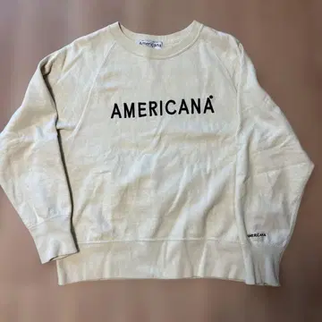AMERICANA 베이지 로고 맨투맨