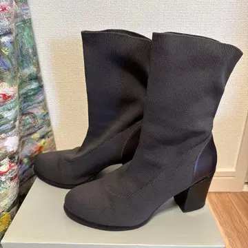 enchanted 니트 부츠 삭스 부츠 와이드 힐 7cm 힐