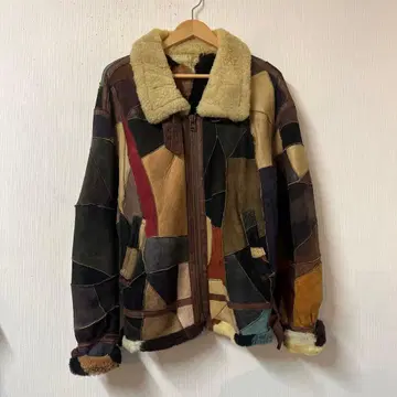 bonbec 패치워크 무스탕 자켓 B-3 가죽 빈티지