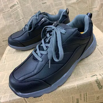 새상품 남성용 24.5cm 발수 경량 F 가죽 척 스니커즈 블랙 3107