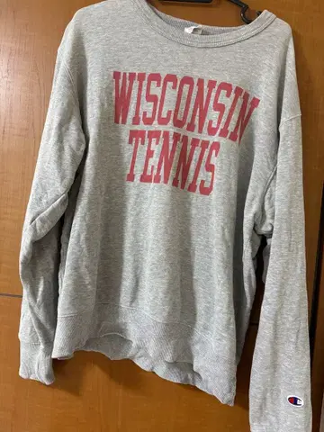 Champion 위스콘신 테니스 맨투맨 M 그레이