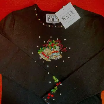 크리스마스 스웨터 블랙 S