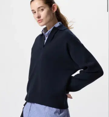 [ 유니클로 ] 스무스 코튼 릴랙스 폴로 스웨터 XXL