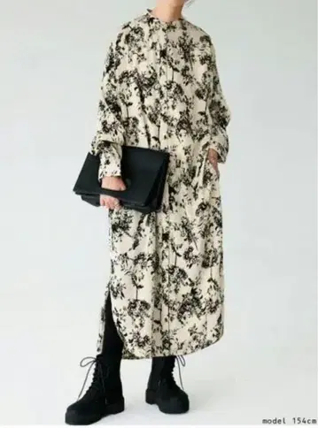 [ antiqua ] 플라워 무늬 보타니컬 롱 원피스 패턴 솔트