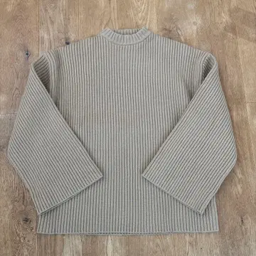 shishikui big 리브 니트 카멜 프리 사이즈