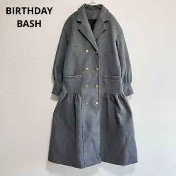 거의 새상품 BIRTHDAY BASH 골드 더블 버튼 코트 그레이