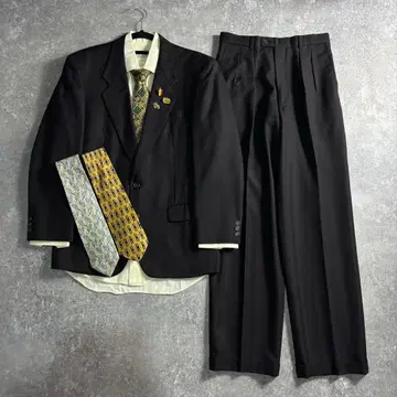 [ vintage ] 셋업 싱글 수트 퍼플 브라운 극상 울