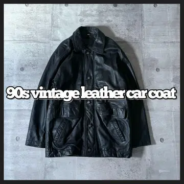80-90s vintage lamb leather car coat y2k
