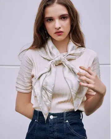 에이미 이스트 월 에이미 컬러 마블 스카프 니트 미사용 새상품