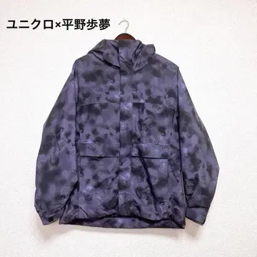 유니클로 히라노 아유무 모델 하이브리드 다운 스노우보드 후드티 보라색 S