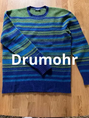 돌모어 스트라이프 니트 스웨터 그린 블루