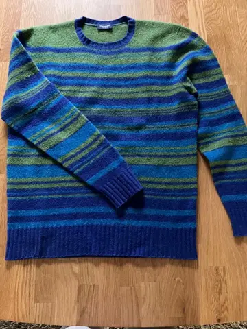돌모어 스트라이프 니트 스웨터 그린 블루