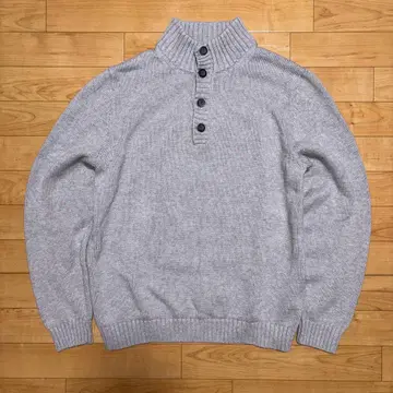 Eddie Bauer 00s 코튼 니트 스웨터 헨리넥 편직