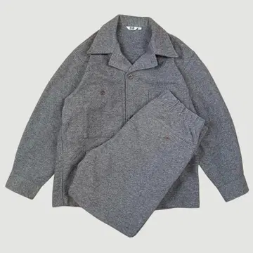 UNIQLO U 플리스 저지 오버 셔츠 & 팬츠 브라운 L 사이즈