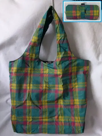 미사용 보관품 이세탄 마크밀란 에코백 타탄 체크 접이식 가능