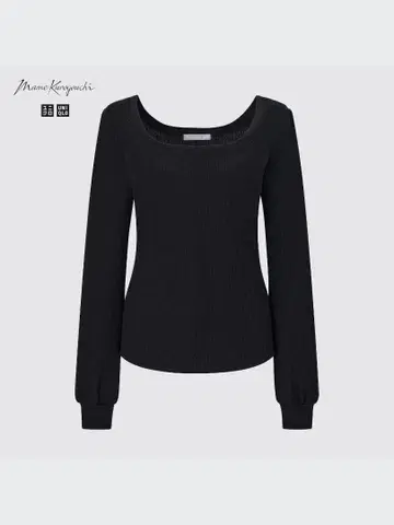 유니클로 마메쿠로 히트텍 와플 스퀘어넥 T (긴팔) M