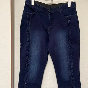 앤드러브 기모 데님 프릴 팬츠