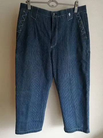 PAGELO 블루 스트라이프 와이드 팬츠 95 사이즈