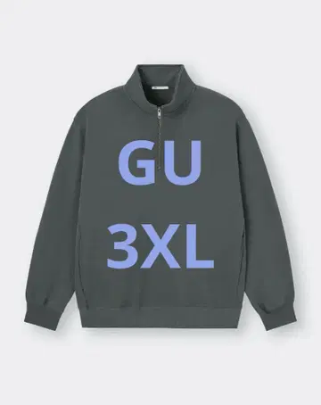 GU 헤비 웨이트 맨투맨 하프 지퍼 풀오버