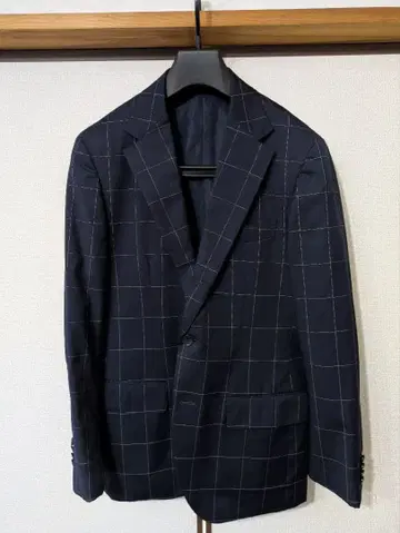 에디피스 카노니코 소재 일본제 네이비 윈도우페인 패턴 수트