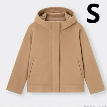 GU 니트 멜톤 숏 후디 코트