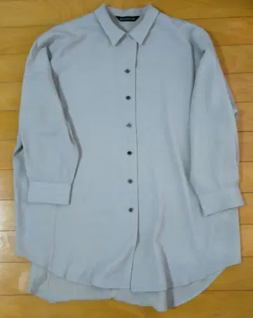 미즈이로 인드 울 블렌드 빅 셔츠 그레이