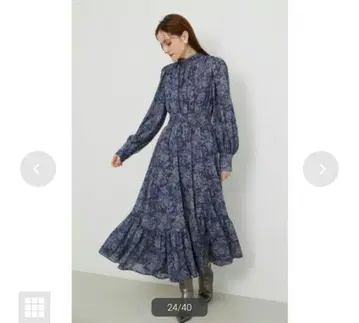 새상품급 리엔다 리프 플라워 티어드 OP