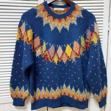 카네코 이사오 * 아가일 니트 스웨터 핑크하우스