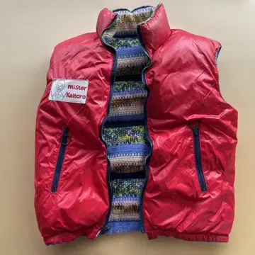 미스터 케이타로 빨간색 충전솜 다운 베스트