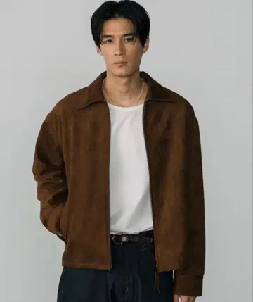 [ LURAKU ] 신세틱 스웨이드 지퍼 자켓